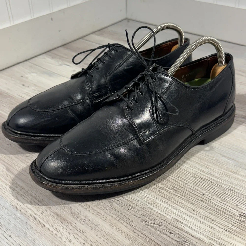 Allen Edmonds Ashton Split Toe Derby Shoes Mens 10D Black w/recycled Rubber Sole